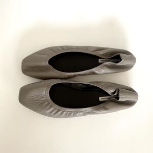 New HANDMADE Grey Genuine Calf Leather Flat Loafers Sz 9 fit 8 NYC Designer